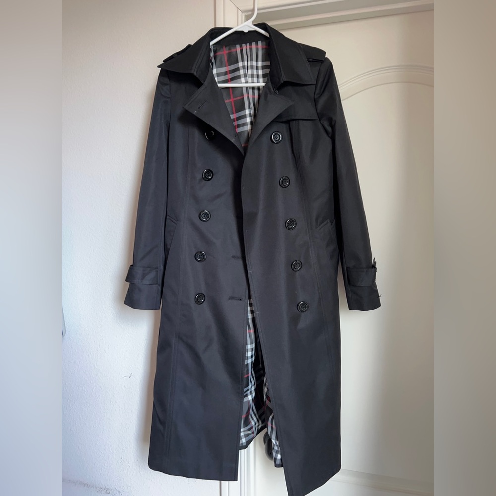 BLACK LONG BELTED TRENCH COAT